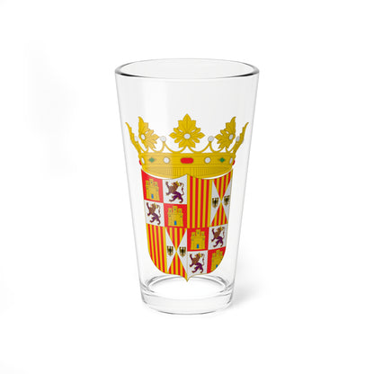 File-Escudo de armas de los reyes Católicos 1475-1492 (Spain) (Coat of Arms) Pint Glass 16oz