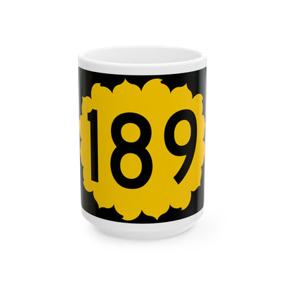 K-189 (Kansas) (Road Sign) White Coffee Mug