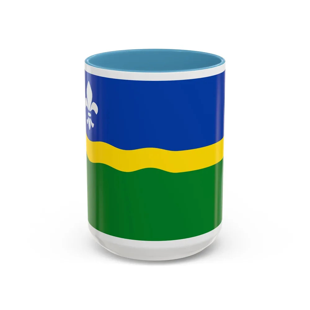 Flag of Flevoland Netherlands - Accent Coffee Mug-15oz-Light Blue-Go Mug Yourself