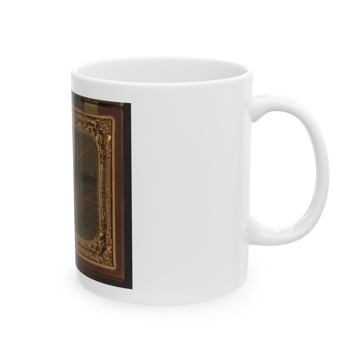 Unidentified Soldier In Union Uniform Atop Horse Blowing Bugle While Unsheathing Sword (U.S. Civil War) White Coffee Mug