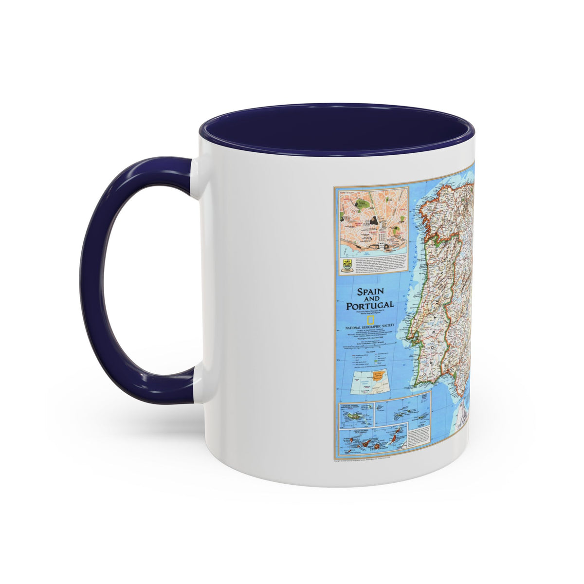 Spain and Portugal (1998) (Map) Accent Coffee Mug