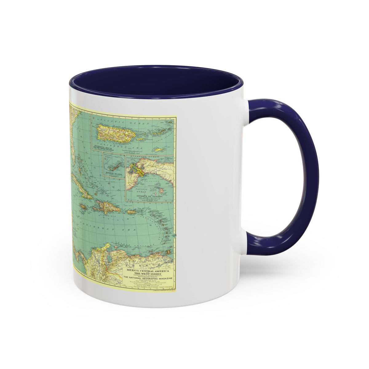 Central America and the West Indies (1934) (Map) Accent Coffee Mug