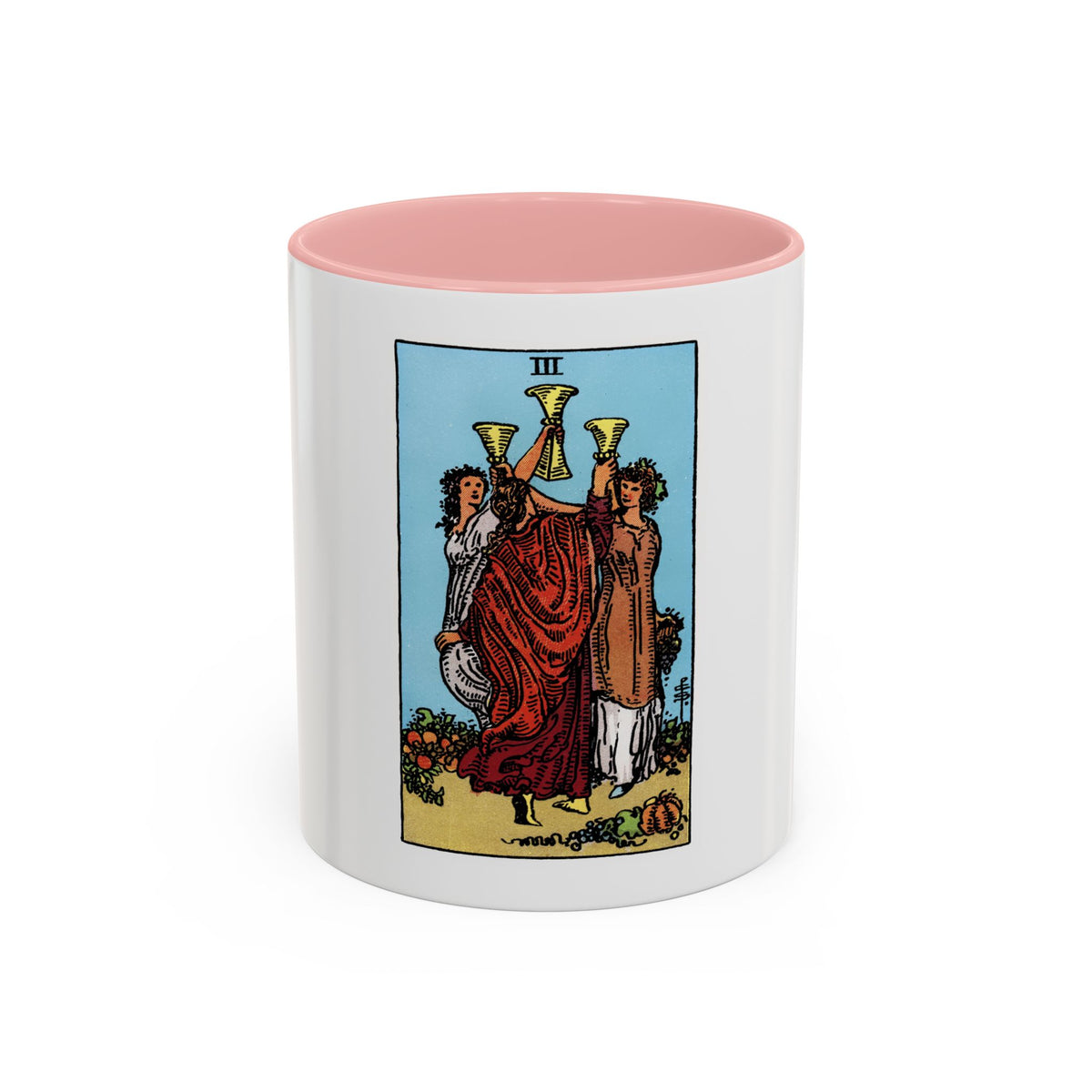 The 3 of Cups (Tarot Card) Accent Coffee Mug