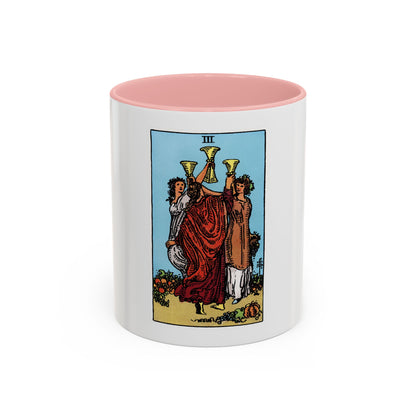 The 3 of Cups (Tarot Card) Accent Coffee Mug
