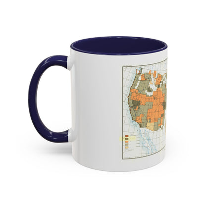 USA - The United States (1892) (Map) Accent Coffee Mug