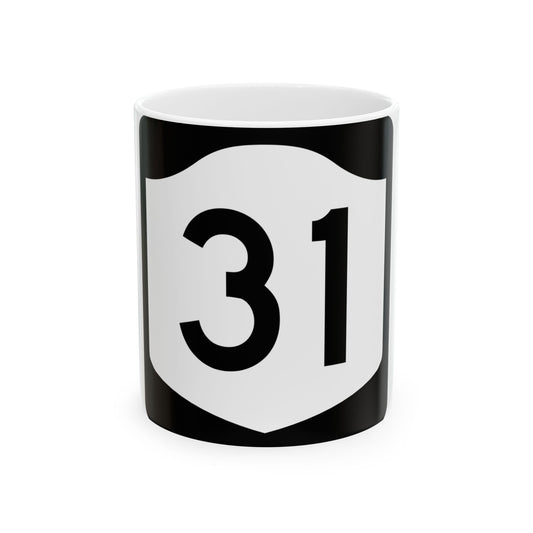 NY-31 (New York) (Road Sign) White Coffee Mug