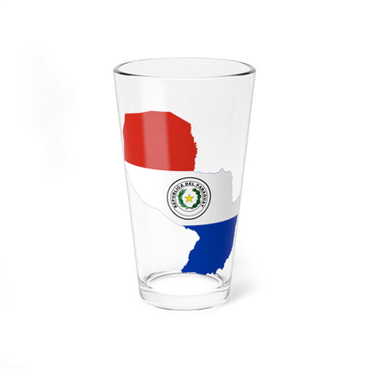 Flag-map of Paraguay (Paraguay) Pint Glass 16oz