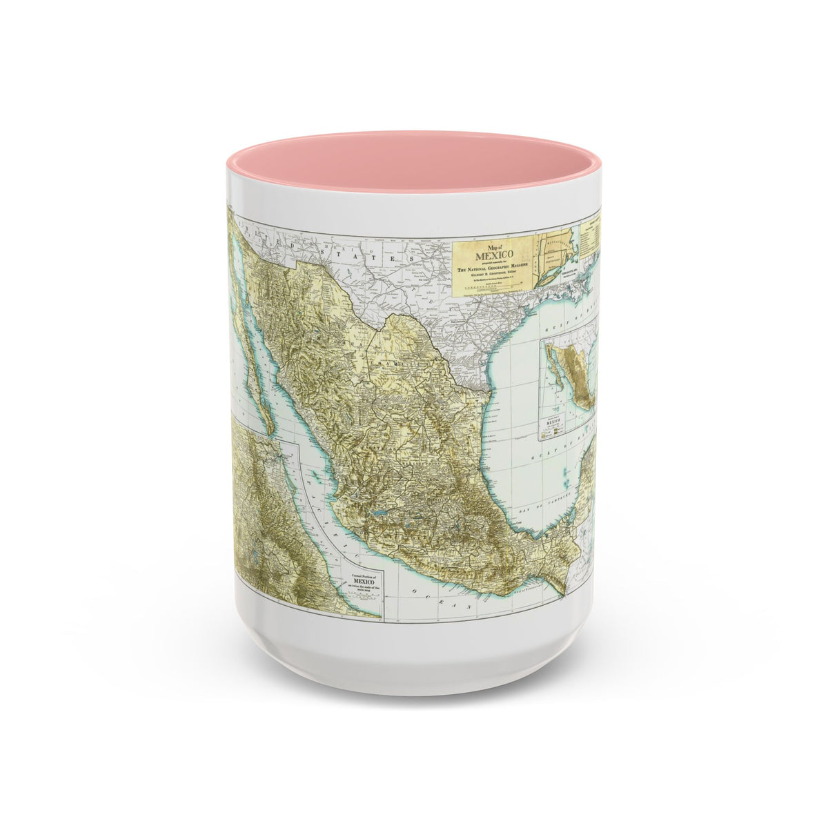 Central America & Mexico (1916) (Map) Accent Coffee Mug