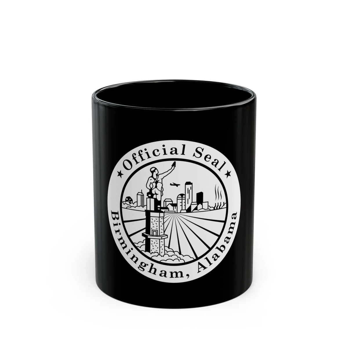Seal of Birmingham Alabama - Black Coffee Mug