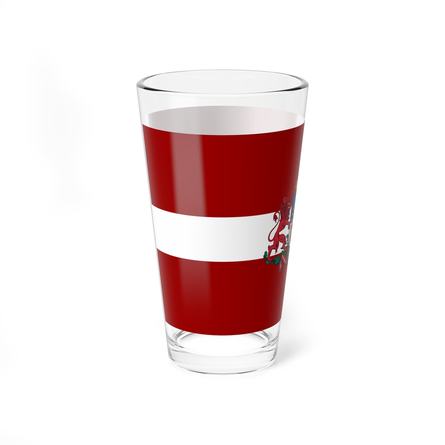 Flag of Latvia with coat of arms (Latvia) Pint Glass 16oz