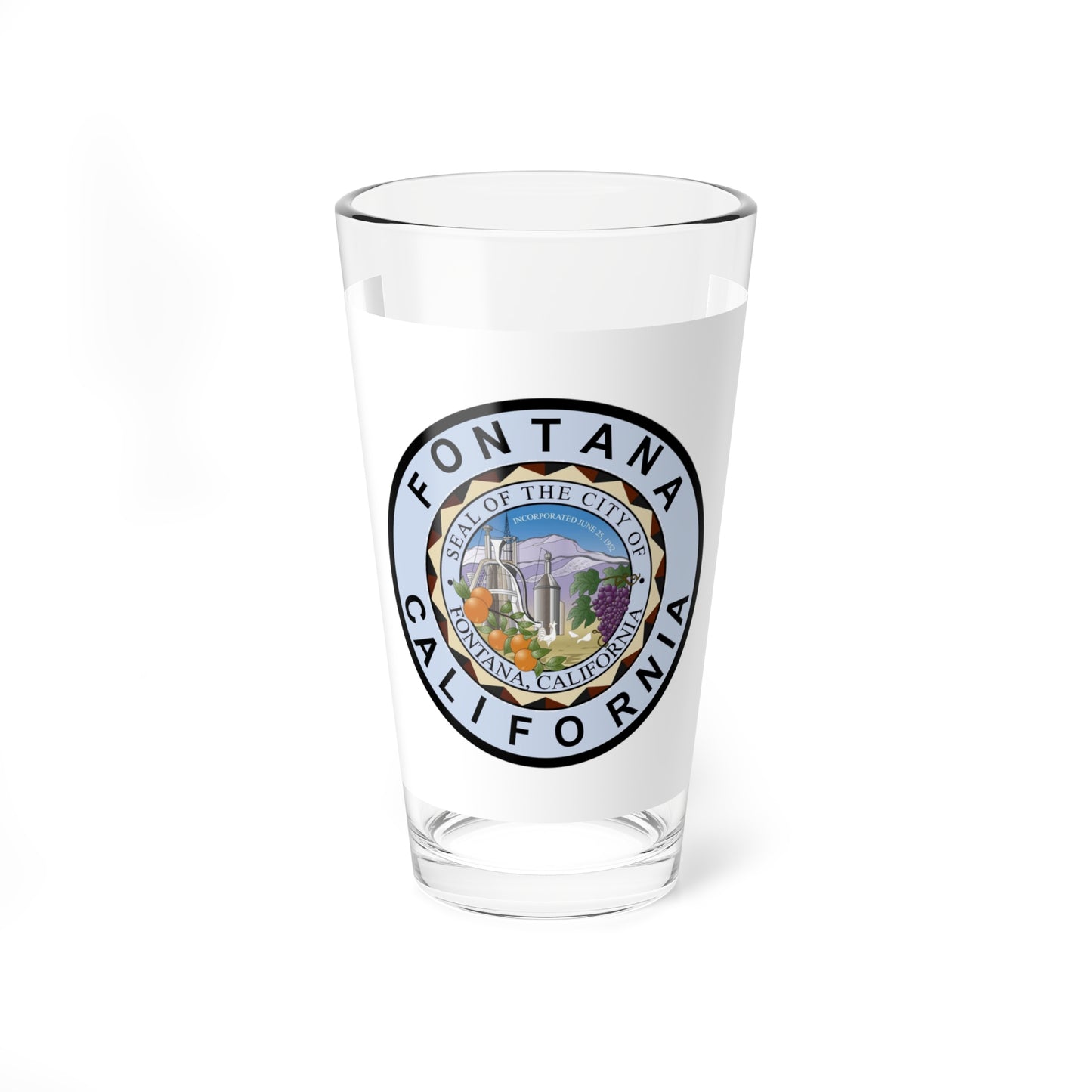 Flag of Fontana California (United States) Pint Glass 16oz