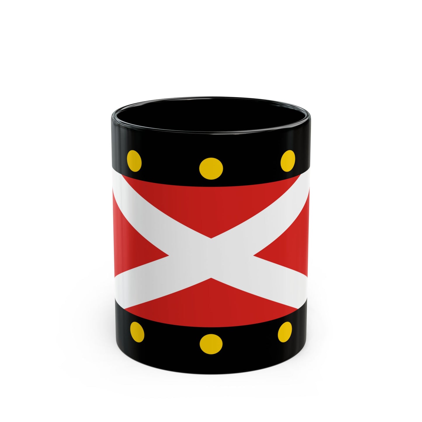 Flag of Hampton Poyle UK - Black Coffee Mug-11oz-Go Mug Yourself