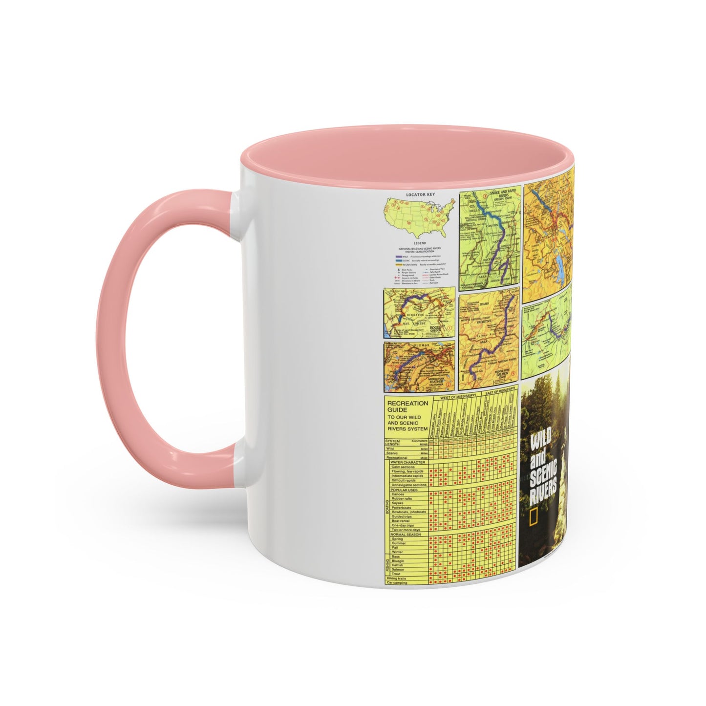 USA - Wild and Scenic Rivers 2 (1977) (Map) Accent Coffee Mug