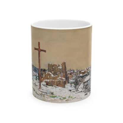 Cross on a Winter Hilltop, 1918 - White Coffee Mug-11oz-Go Mug Yourself