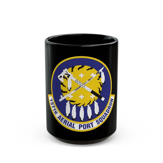 137th Aerial Port Squadron (U.S. Air Force) Black Coffee Mug-15oz-Go Mug Yourself