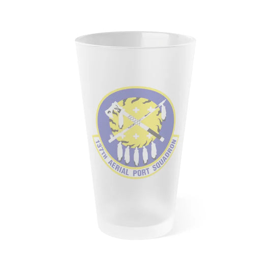 137th Aerial Port Squadron (U.S. Air Force) Frosted Pint Glass 16oz-16oz-Frosted-Go Mug Yourself