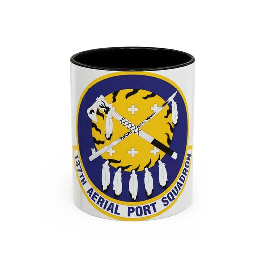 137th Aerial Port Squadron (U.S. Air Force) Accent Coffee Mug 11oz Black - Go Mug Yourself