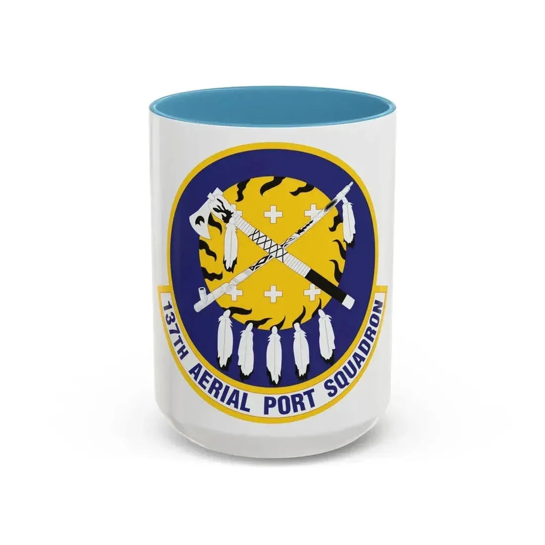 137th Aerial Port Squadron (U.S. Air Force) Accent Coffee Mug 15oz Light Blue - Go Mug Yourself