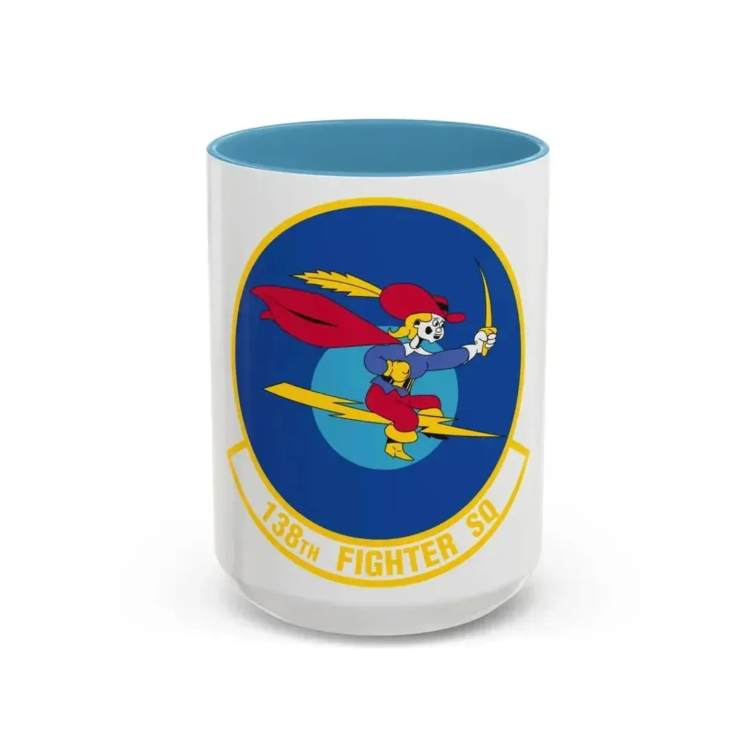 138 Fighter Squadron (U.S. Air Force) Accent Coffee Mug 15oz Light Blue - Go Mug Yourself