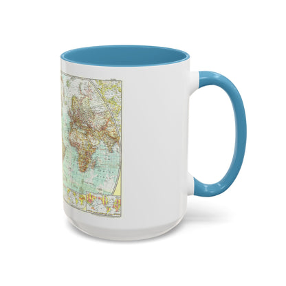 World Map (1957) (Map) Accent Coffee Mug