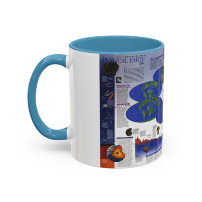 World Map - Physical Earth 2 (1998) (Map) Accent Coffee Mug