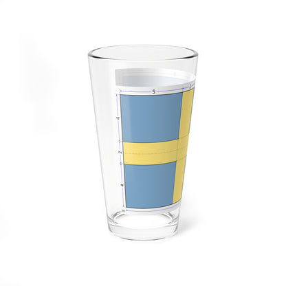Flag of Sweden construction sheet (Sweden) Pint Glass 16oz