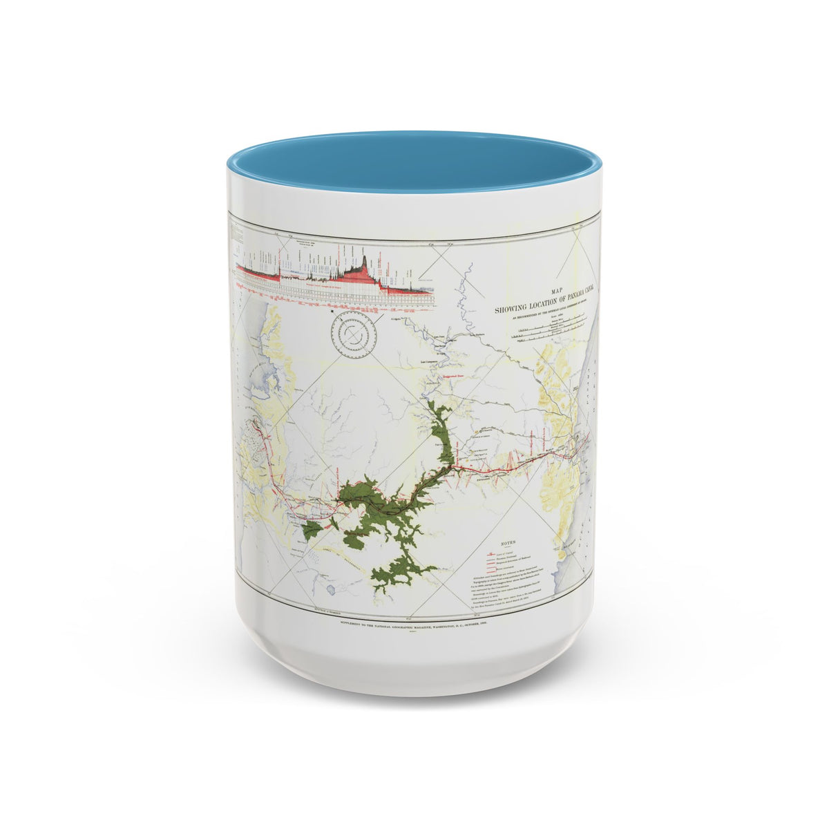 Central America - Panama Canal (1905) (Map) Accent Coffee Mug