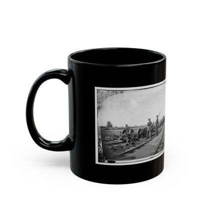 Manassas Junction, Va. Soldiers Beside Damaged Rolling Stock Of The Orange & Alexandria Railroad (U.S. Civil War) Black Coffee Mug