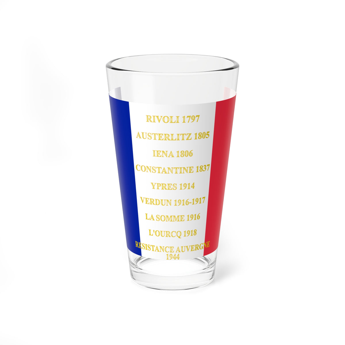92e regiment dinfanterie drapeau (France) Pint Glass 16oz