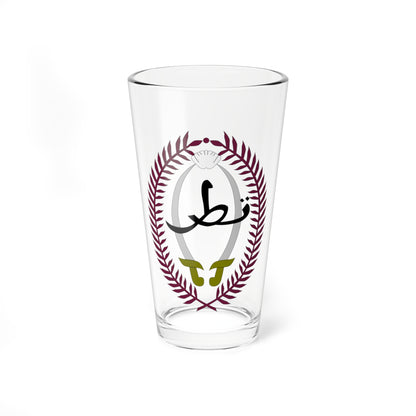 Emblem of Qatar 1966-1976 (Qatar) (Coat of Arms) Pint Glass 16oz