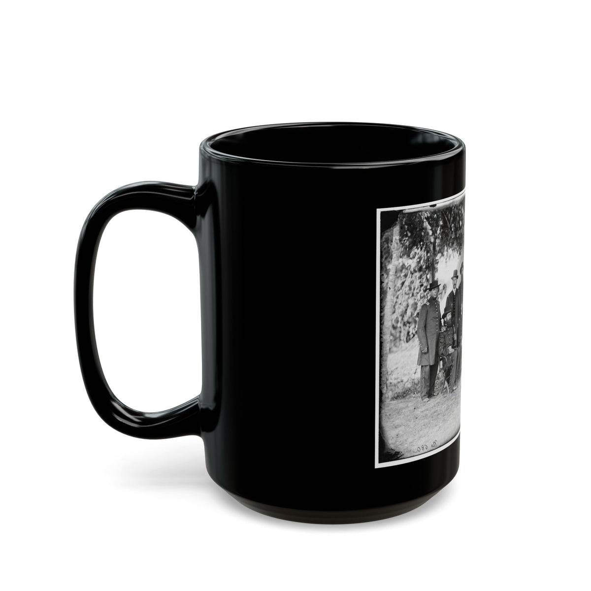 Portrait Of Maj. Gen. Jefferson Davis, Officer Of The Federal Army, And Staff, Washington, D.C. (U.S. Civil War) Black Coffee Mug