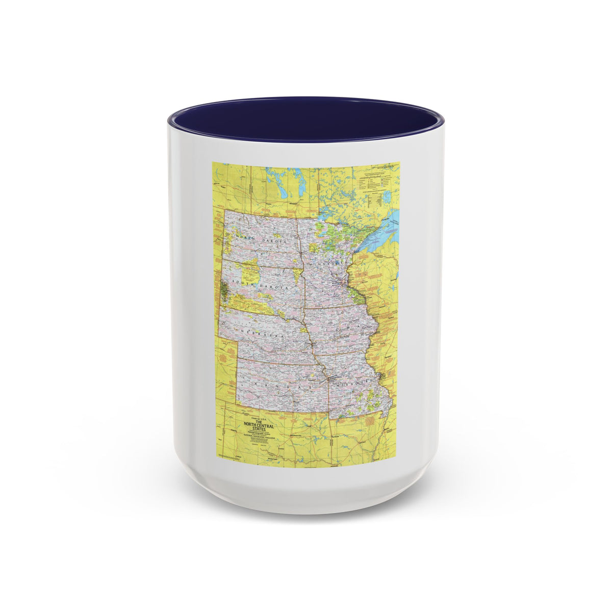 USA - North Central States 1 (1974) (Map) Accent Coffee Mug
