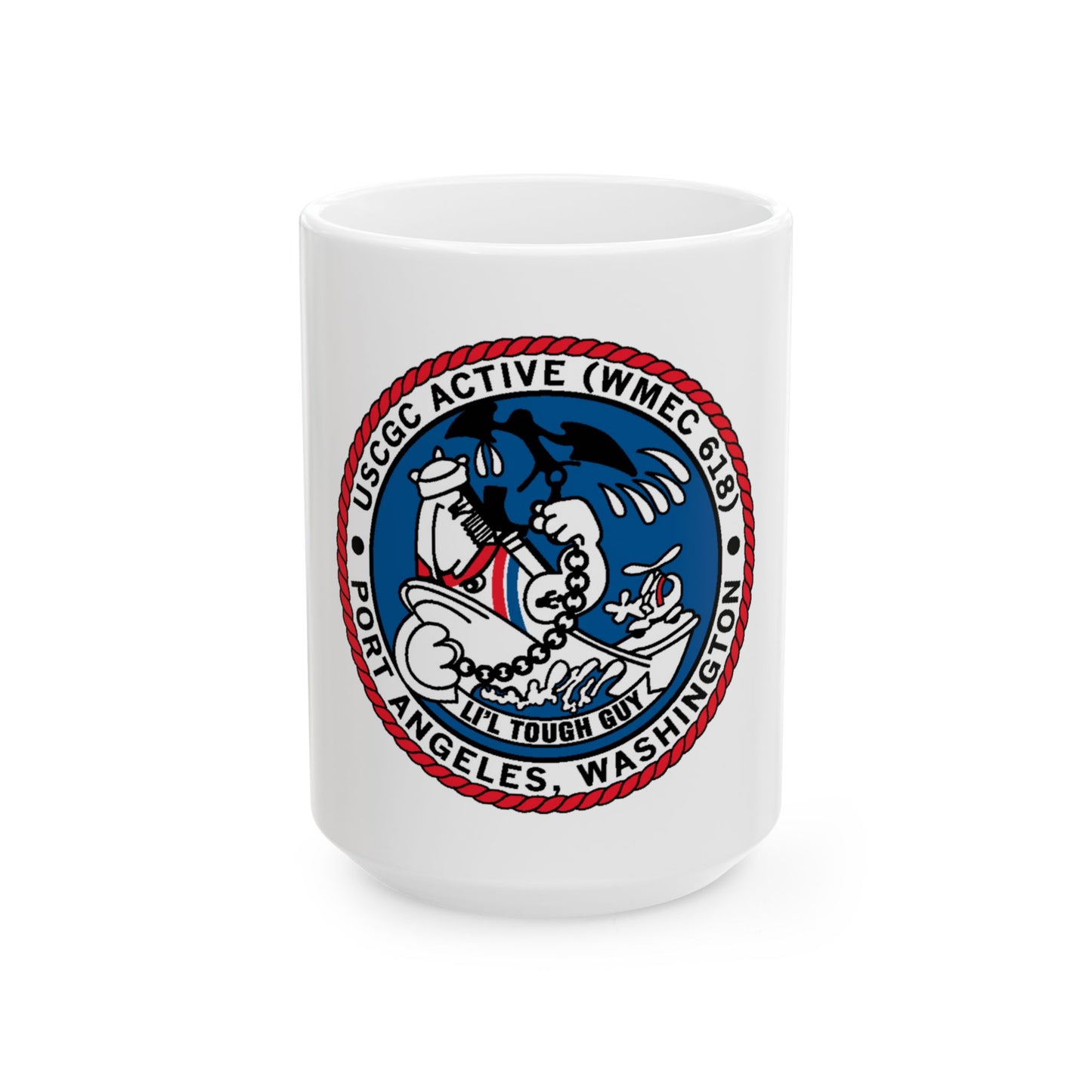 USCGC Active WMEC 618 Port Angeles WA (U.S. Coast Guard) White Coffee Mug