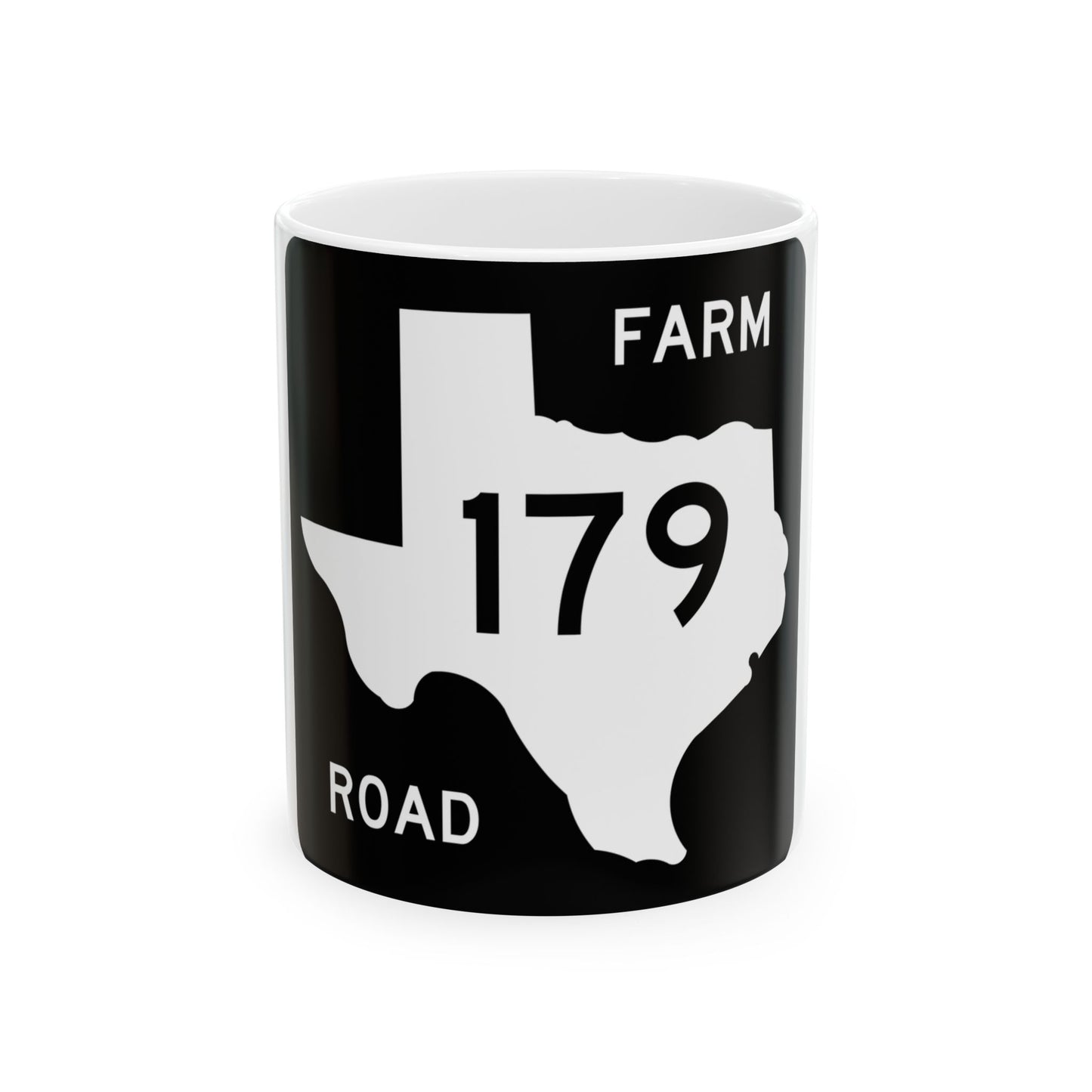 Texas FM 179 (Texas) (Road Sign) White Coffee Mug-11oz-Go Mug Yourself