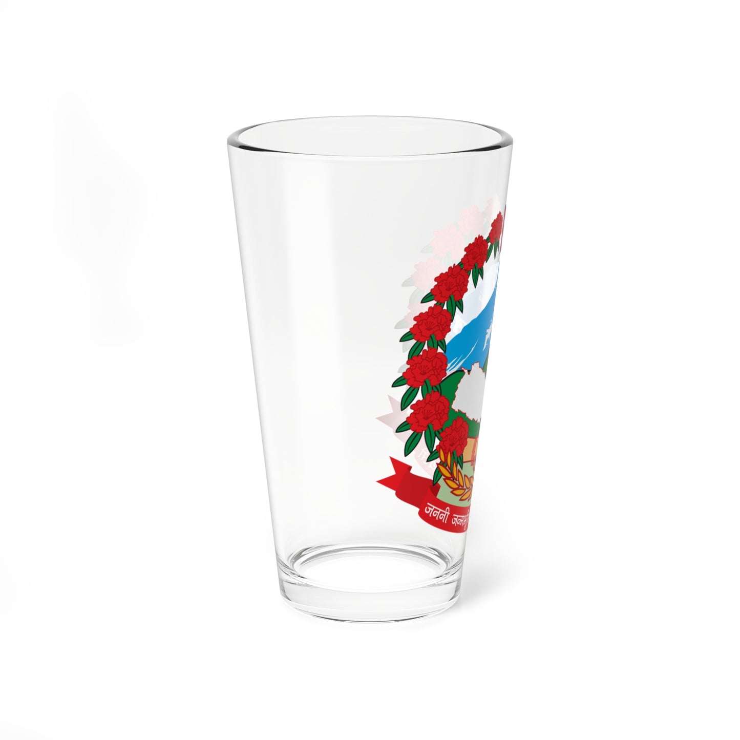 Emblem of Nepal alternative (Nepal) (Coat of Arms) Pint Glass 16oz