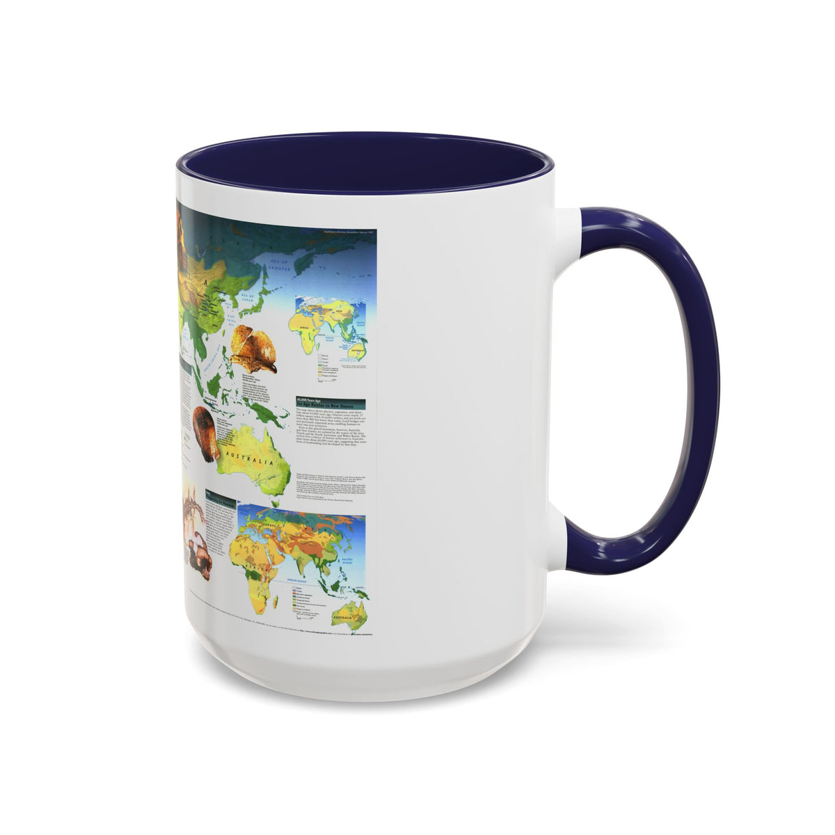 World Map - Dawn of Humans (1997) (Map) Accent Coffee Mug