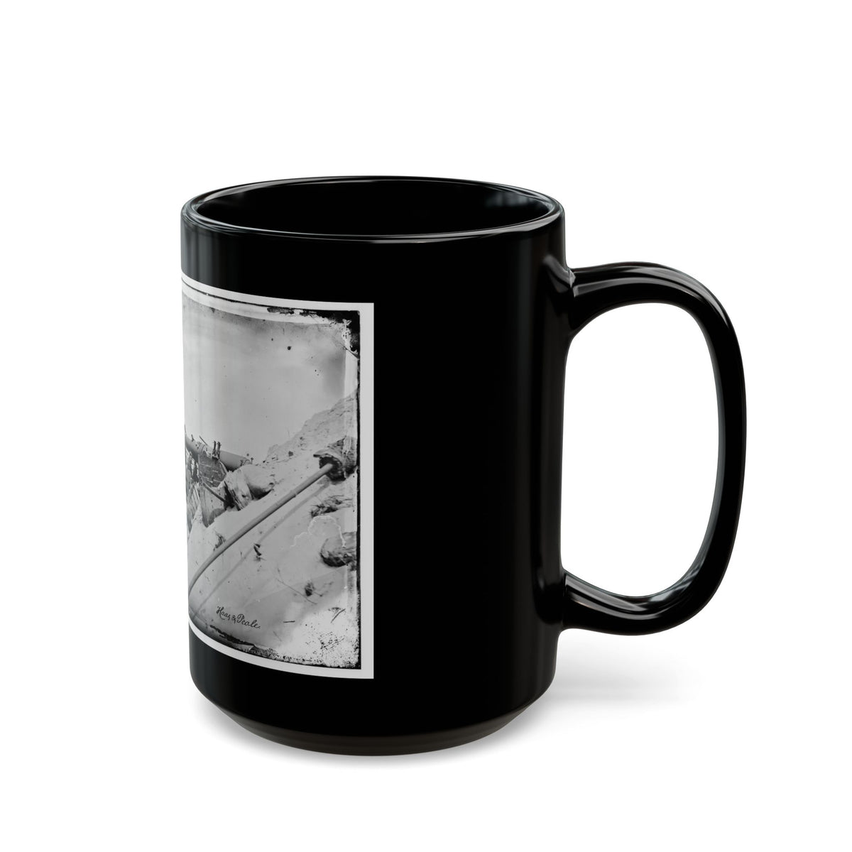 Morris Island, South Carolina. Naval Battery. Two 80-Pounder Whitworths. Breaching Battery Against Fort Sumpter (U.S. Civil War) Black Coffee Mug