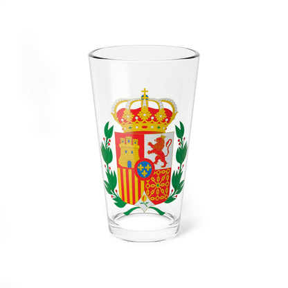 Escudo de España 1874-1931 con ramas de laurel (Spain) (Coat of Arms) Pint Glass 16oz