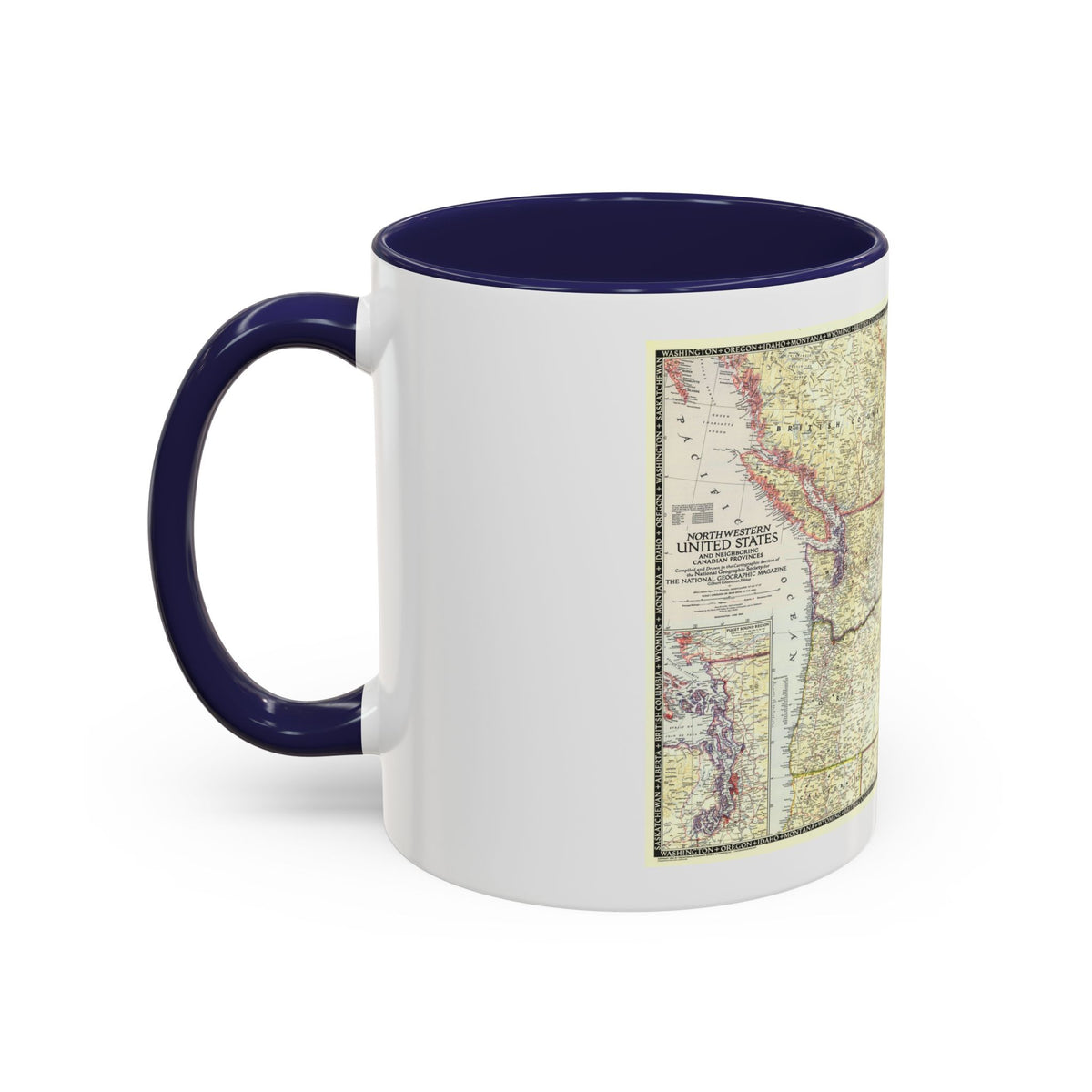 USA - Northwestern (1950) (Map) Accent Coffee Mug