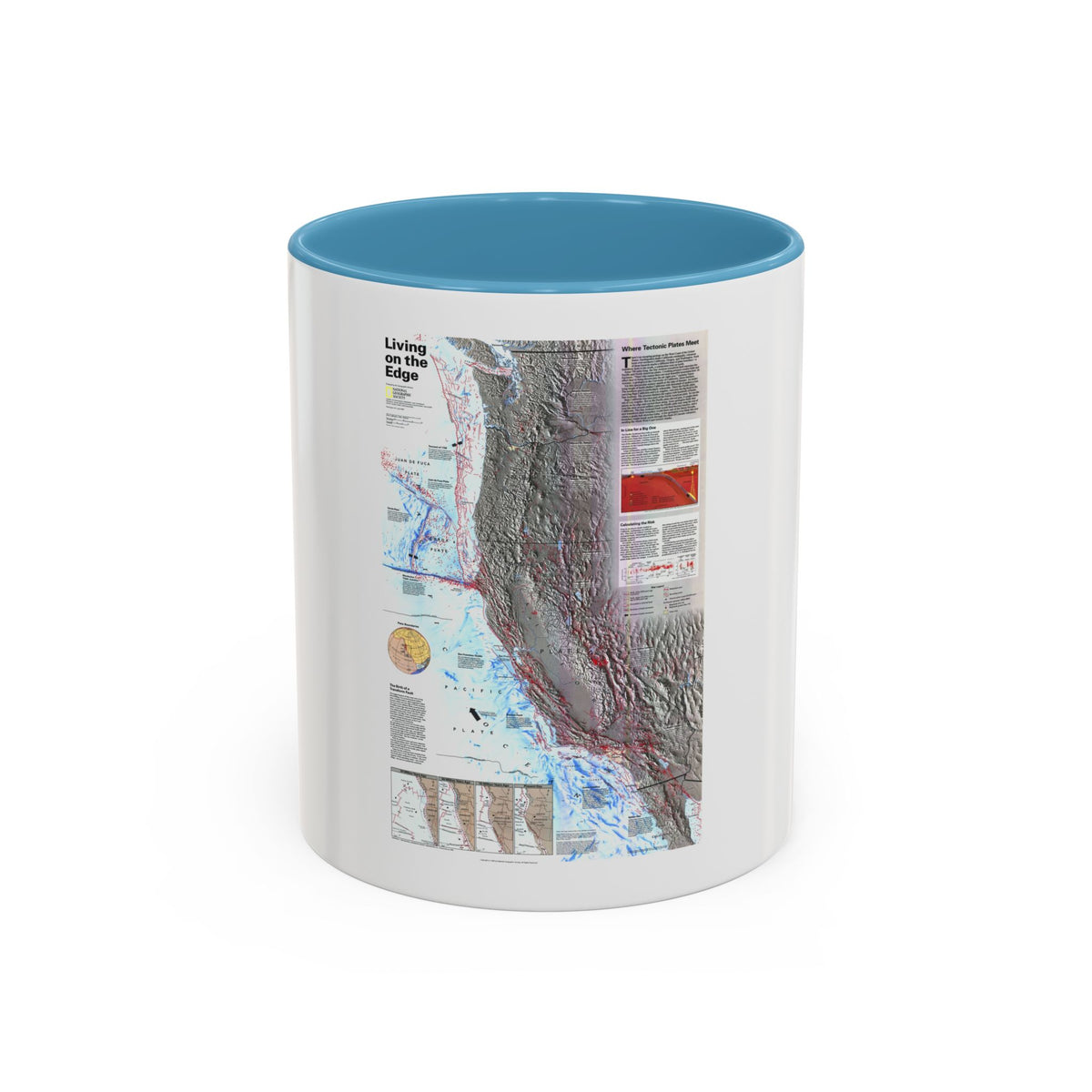 North Amerca - Living on the Edge (1995) (Map) Accent Coffee Mug
