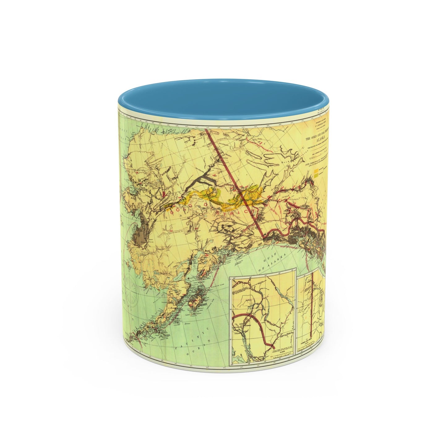 Alaska - The Gold & Coal Fields (1898) (Map) Accent Coffee Mug