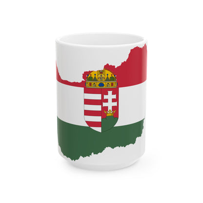 Flag-map of Hungary 1921 (Hungary) White Coffee Mug