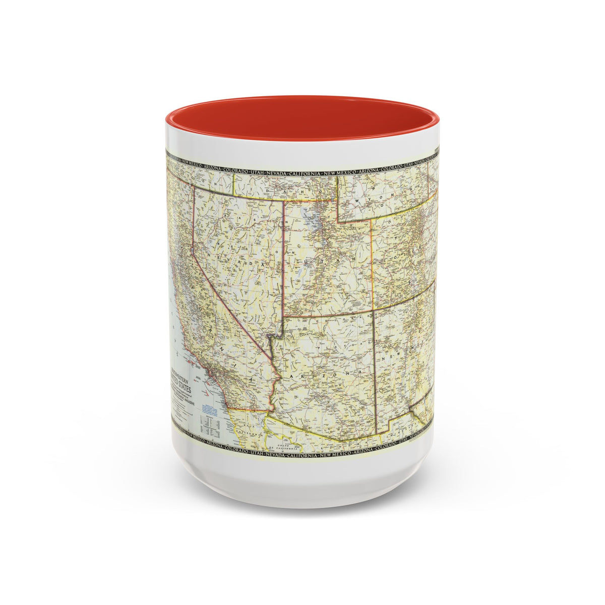 USA - Southwestern (1948) (Map) Accent Coffee Mug