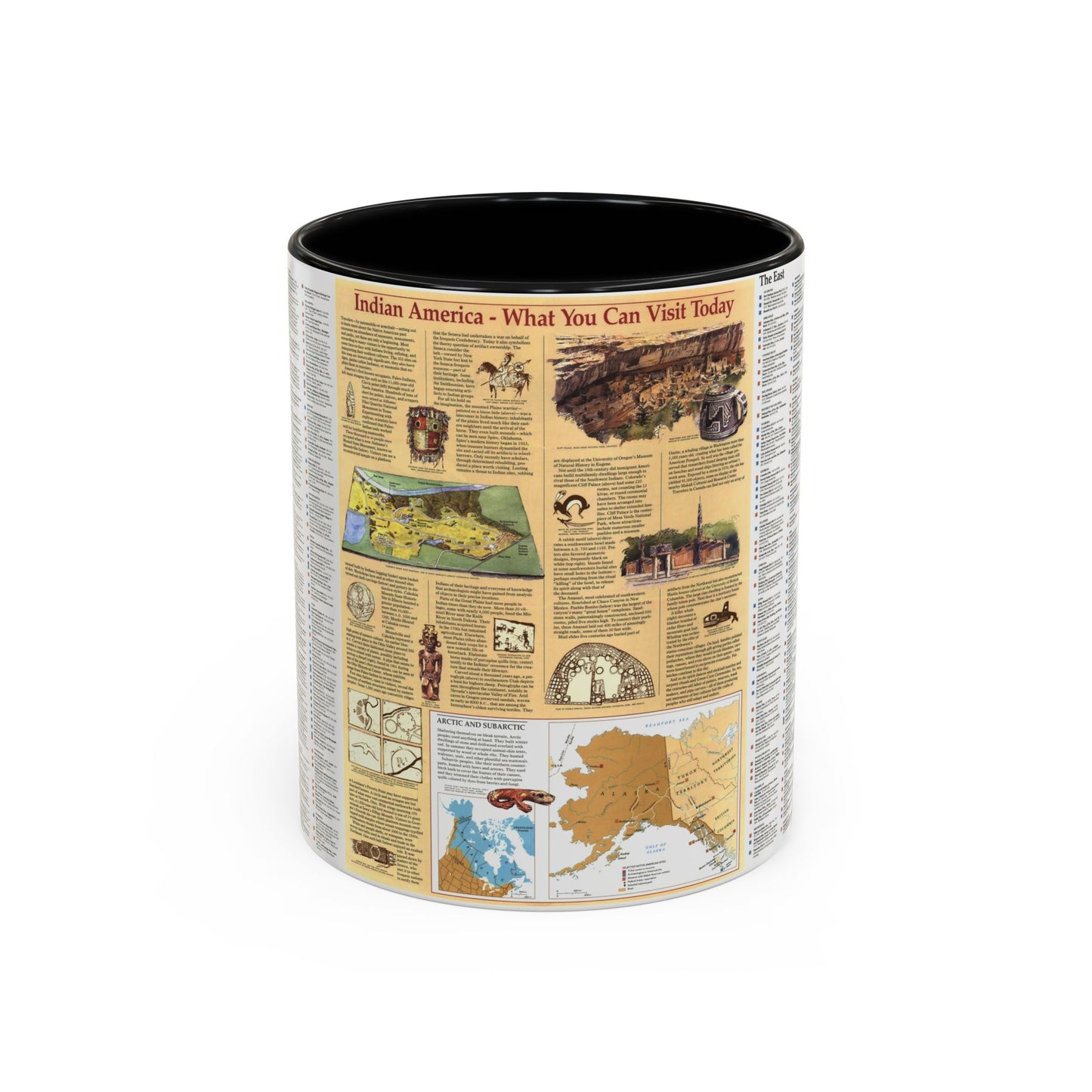 North America - Indian America - What You Can Visit Today (1991) (Map) Accent Coffee Mug