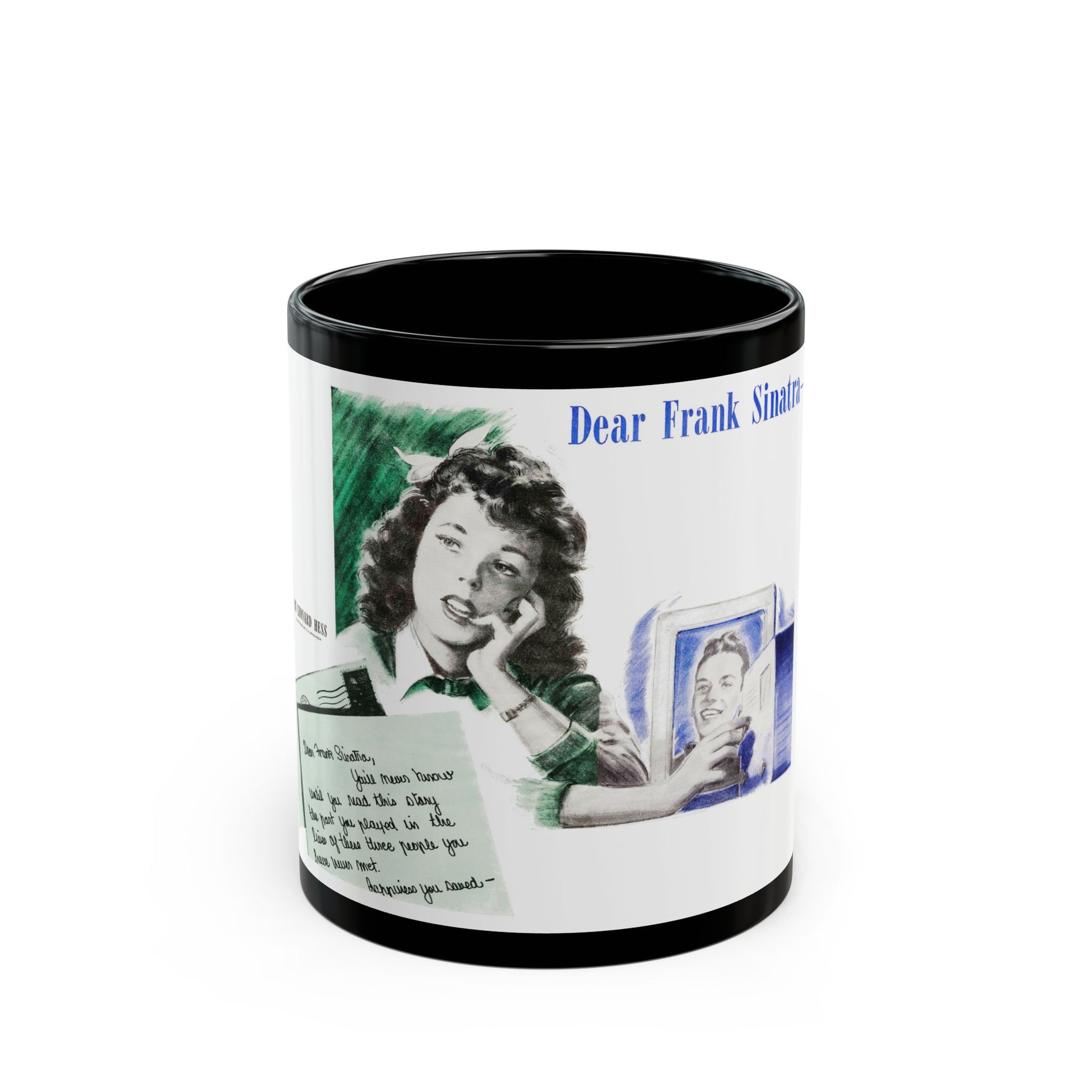 Dear Frank Sinatra (1), Life Story magazine, May 1944 - Black Coffee Mug-11oz-Go Mug Yourself