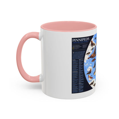 Pinnipeds Around the World (1987) (Map) Accent Coffee Mug
