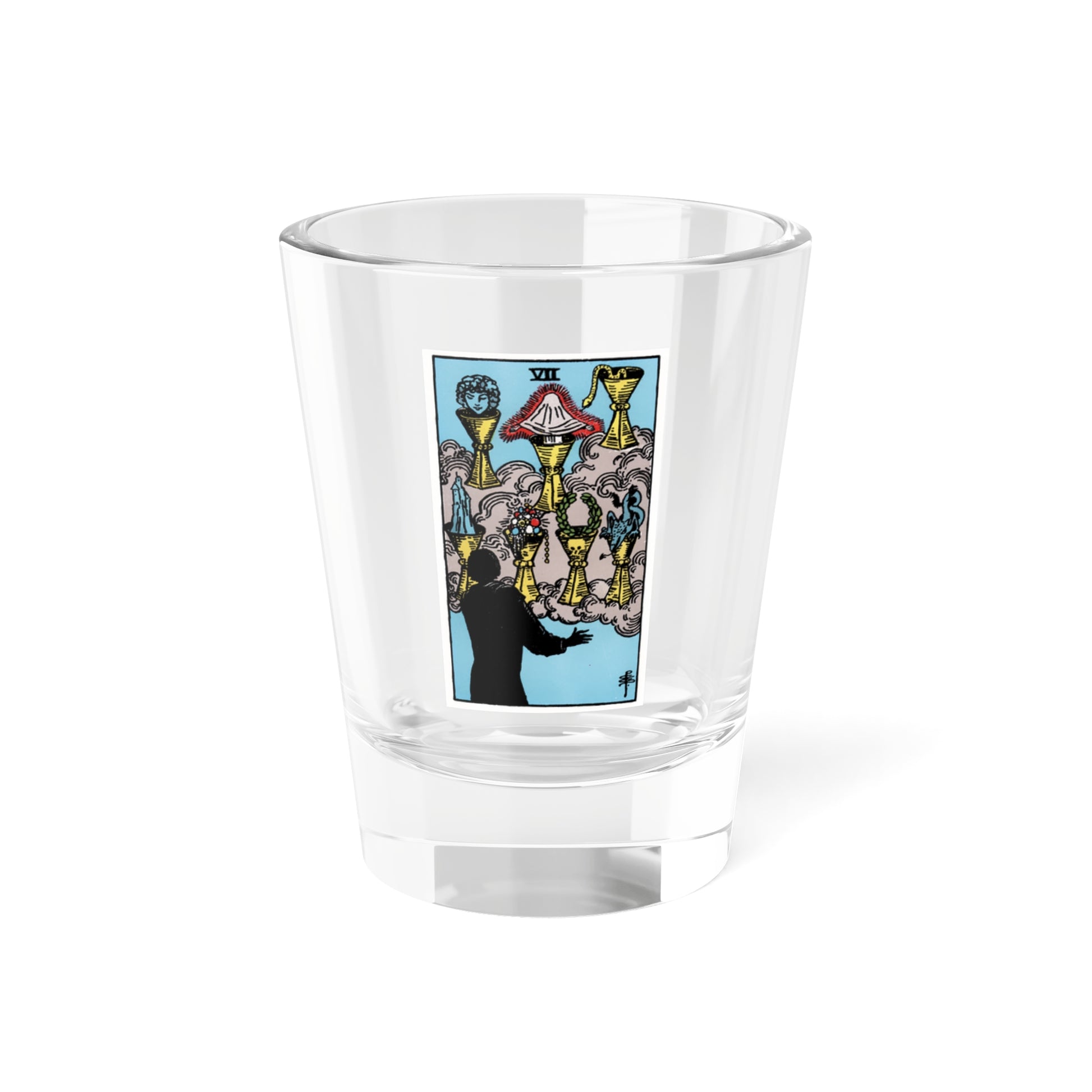 The 7 of Cups (Tarot Card) Shot Glass 1.5oz-1.5oz-Go Mug Yourself