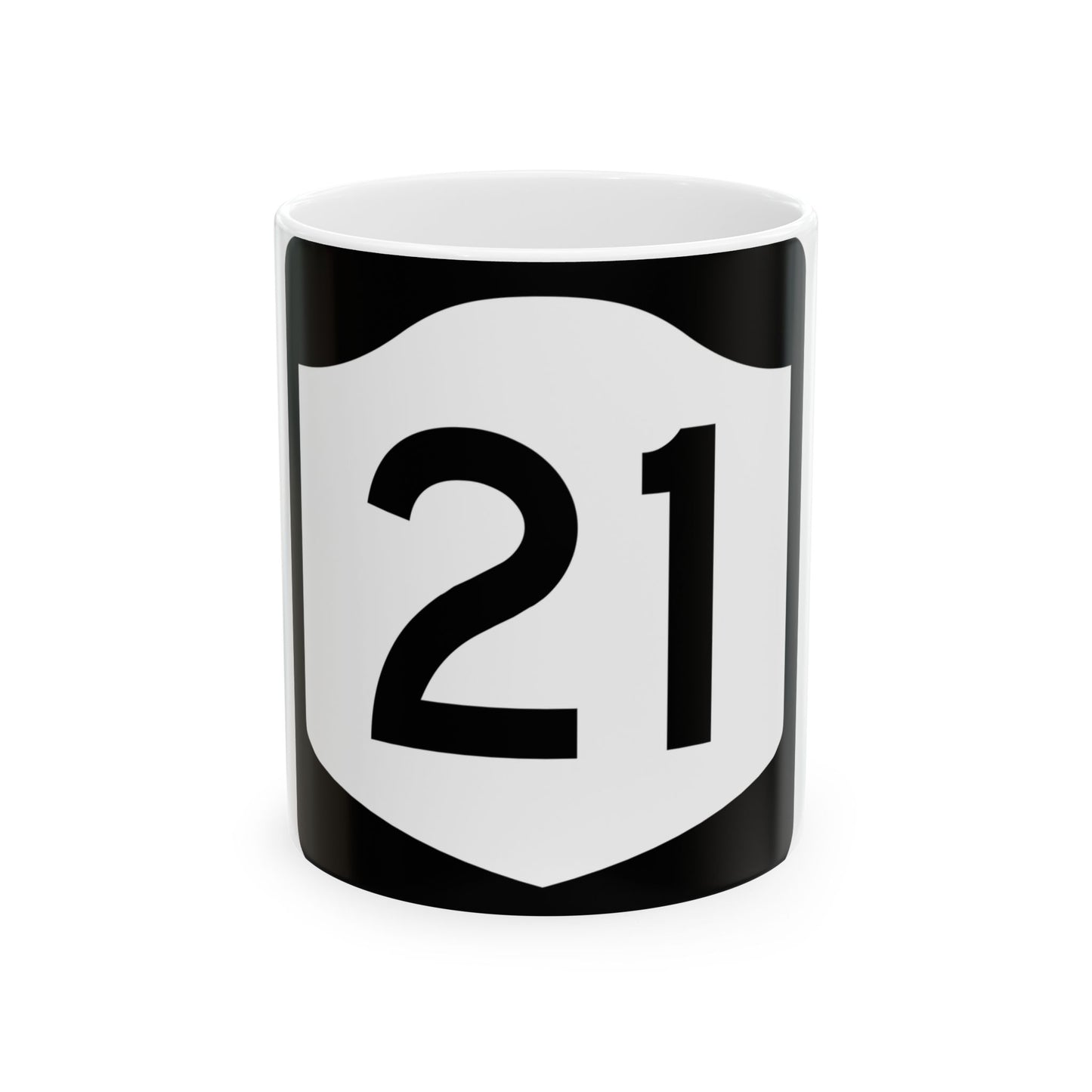 NY-21 (New York) (Road Sign) White Coffee Mug