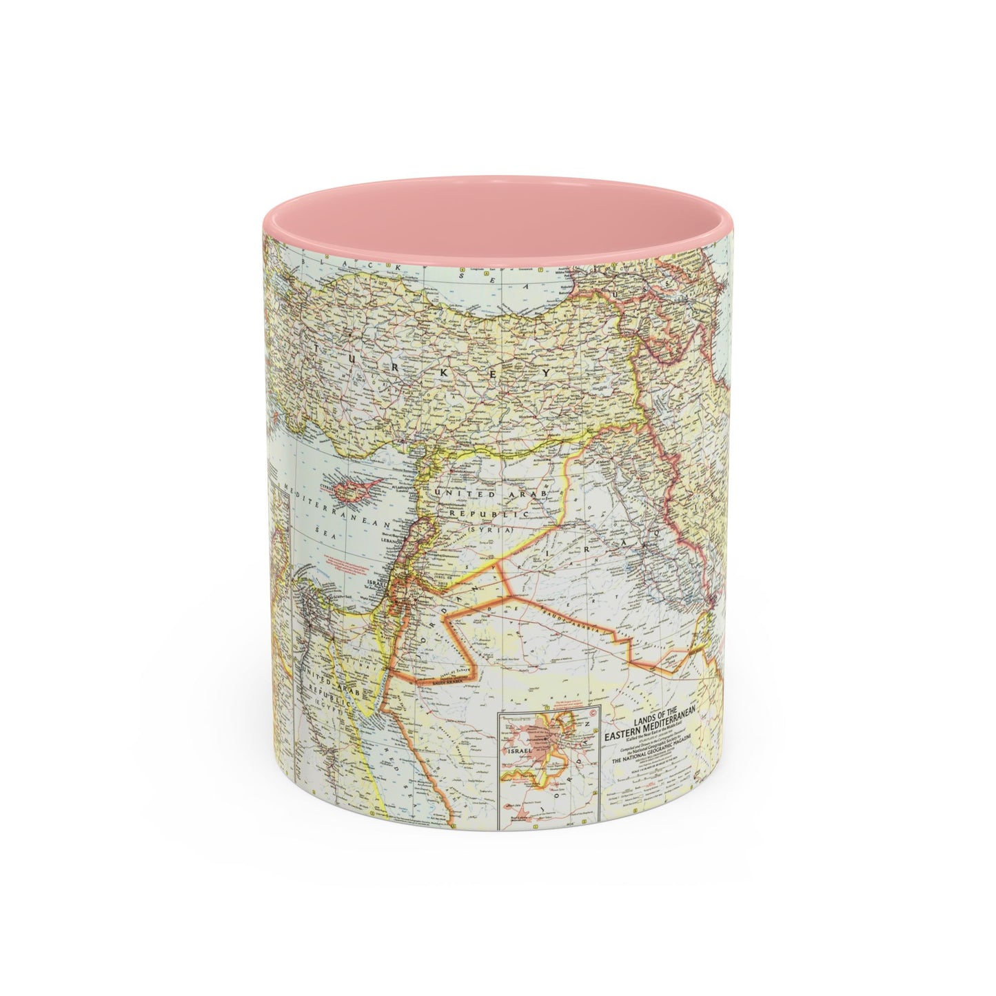 Middle East - The Eastern Mediterranean (1959) (Map) Accent Coffee Mug