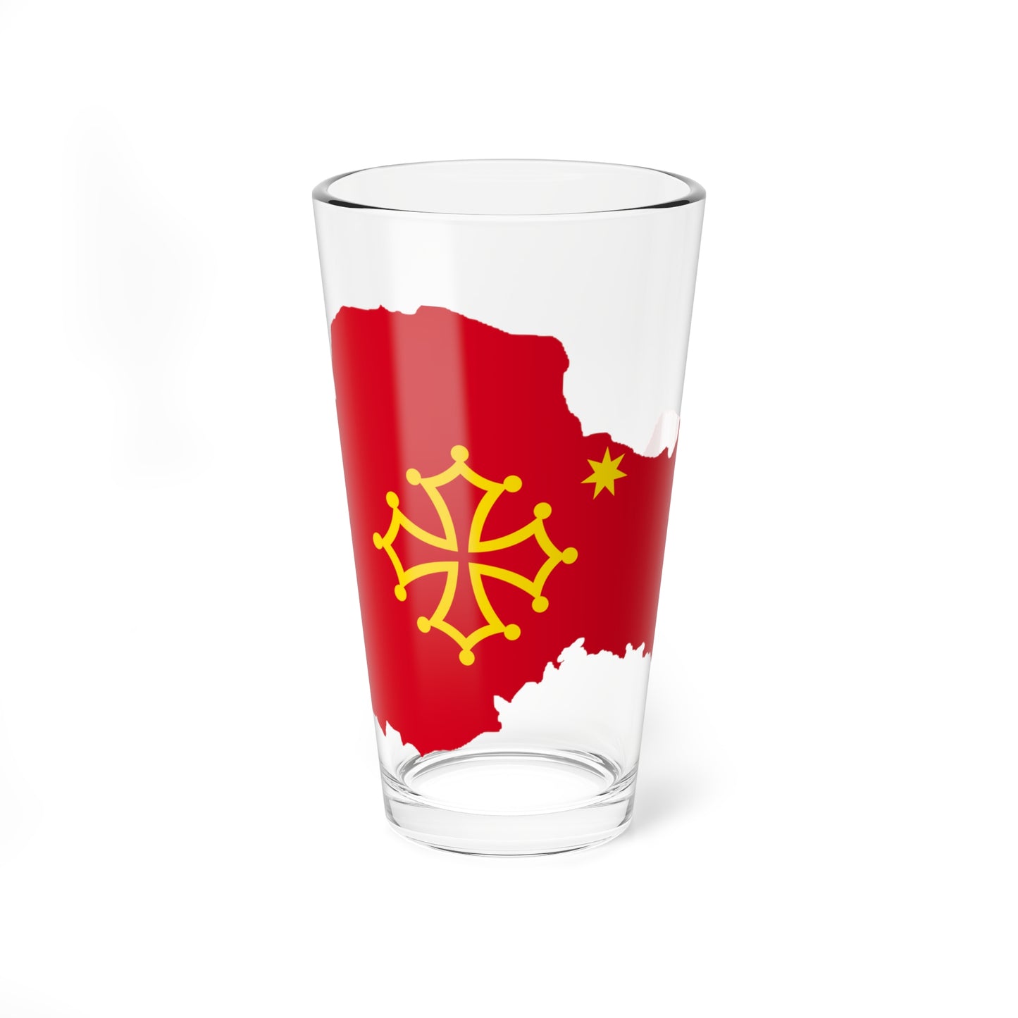 Flag-map of Occitania (France) Pint Glass 16oz